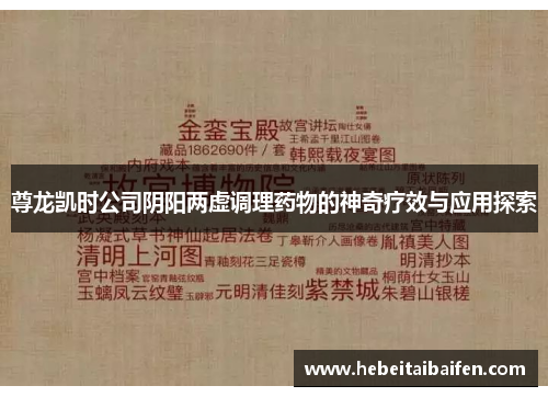 尊龙凯时公司阴阳两虚调理药物的神奇疗效与应用探索